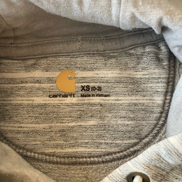 Carhartt Light Grey Striped Design Hoodie Amazing Condition Women’s Size XS 0-2 - Picture 3 of 6